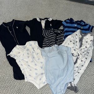 💙RL💙 7 piece set of 6m baby boy onesies. EUC- some NWOT! Pet free smoke free!
